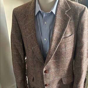 Classic Brown Herringbone Blazer